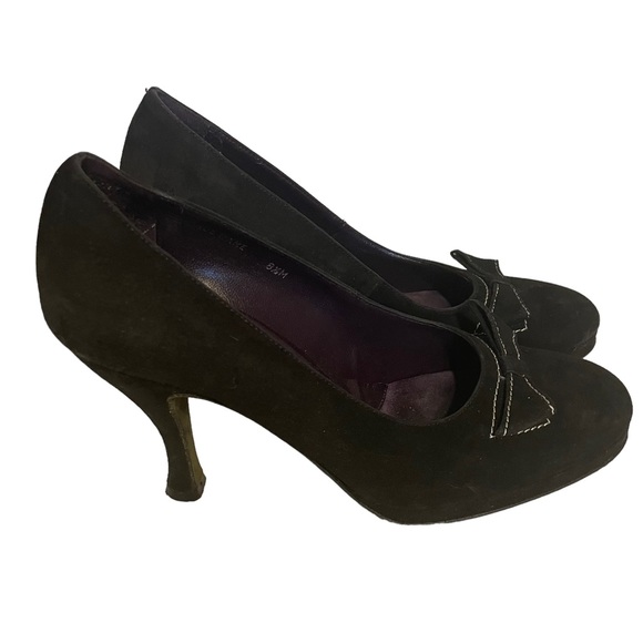 Couture Donald J Pliner Women’s Dame Black Suede Heels With Bow Size 8.5 - Picture 9 of 11